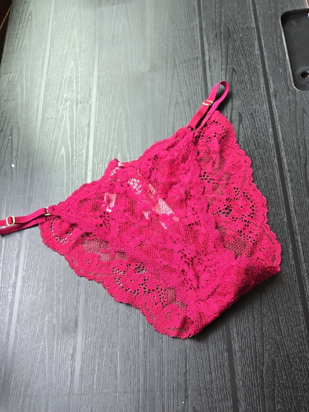 Victoria's Secret Fuchsia Lace String Bikini  with Adjustable Straps